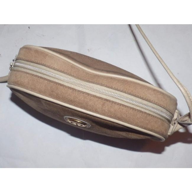 Gucci Vintage Purses Beige Suede Cross Body Bag