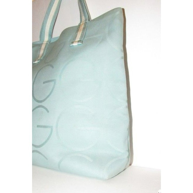 Gucci Bag Vintage Purses Teal Leather And Gg Leather Tote