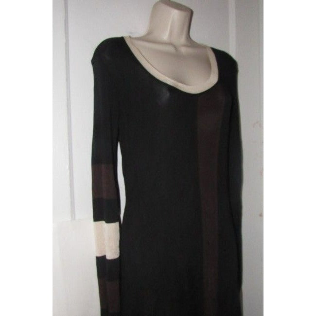 Fendi Brown Velvet And Wool Crepe Color Block Long Casual Maxi Dress