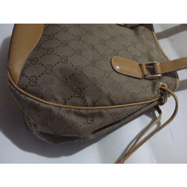 Gucci Vintage Shades Of Brown Canvas And Leather Satchel