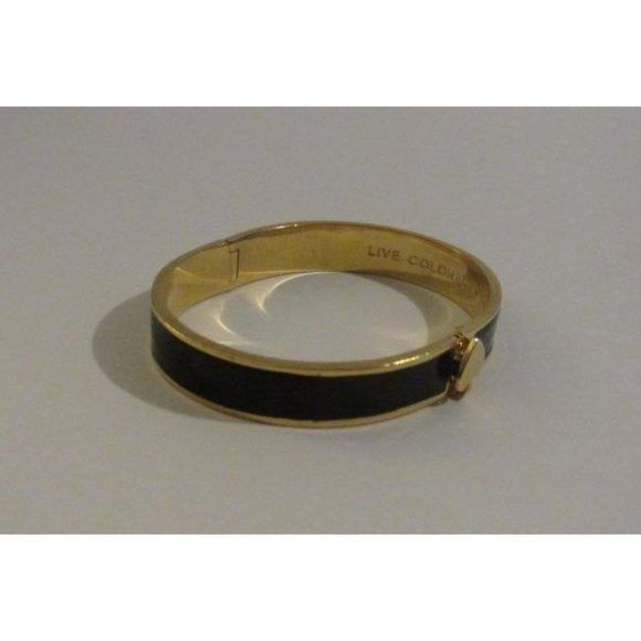 Kate Spade Black Enamel Gold Clamper Style Bangle