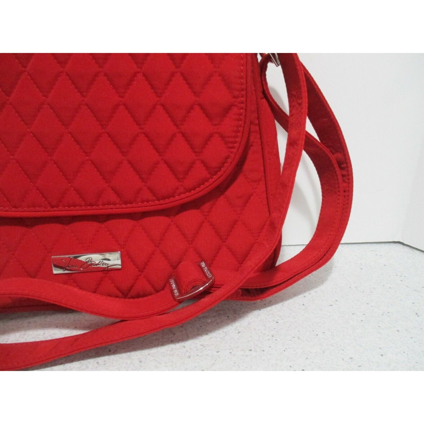 Stunning Vera Bradley Lipstick RED Quilted Fabric Crossbody Shoulder Bag