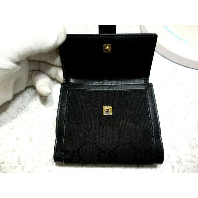 Gucci Black G Logo Leather Tom Ford Era Bi Fold Style Wallet