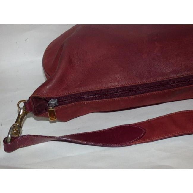 Gucci Vintage Burgundy Red Suede With Leather Hobo Bag