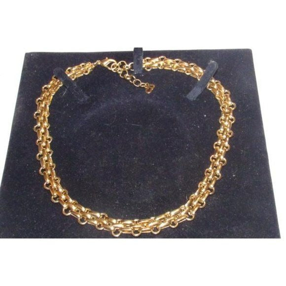 Christian Dior ICONIC Gold CD Charm Interlocking Round Link 18" Necklace