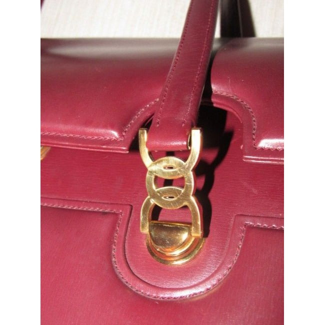 Gucci Vintage Pursesdesigner Purses Burgundy Leather Satchel