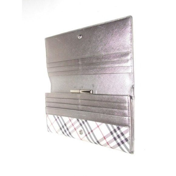 Burberry Nova Check & Pewter Leather XL Wallet