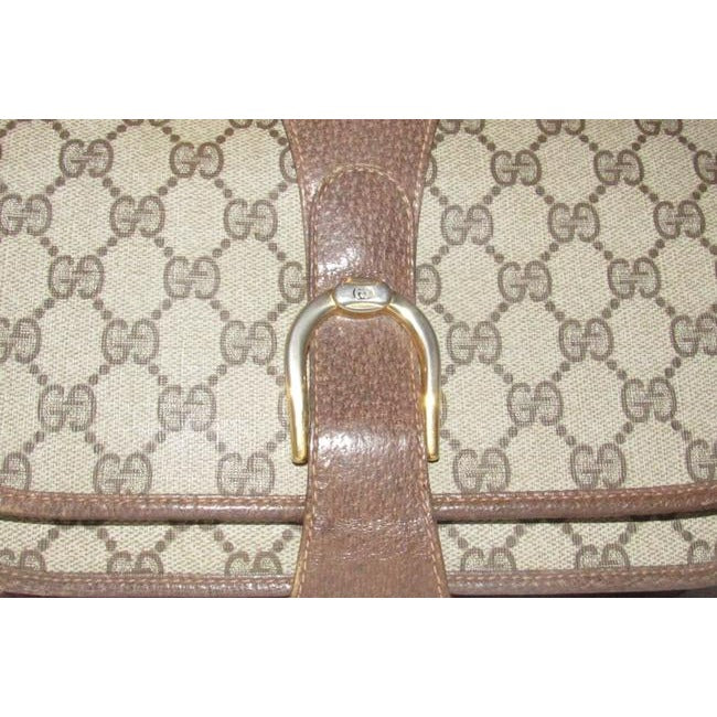 Gucci Horsebit Vintage Accessory Collection Brown Large G Logo Print