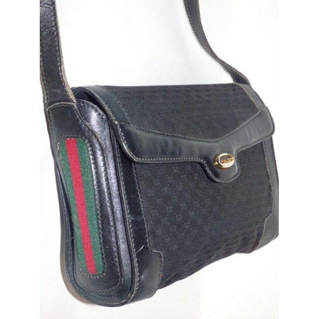 Gucci W Micro Guccissima Red Green Stripes Black G Print Leather Jacquard