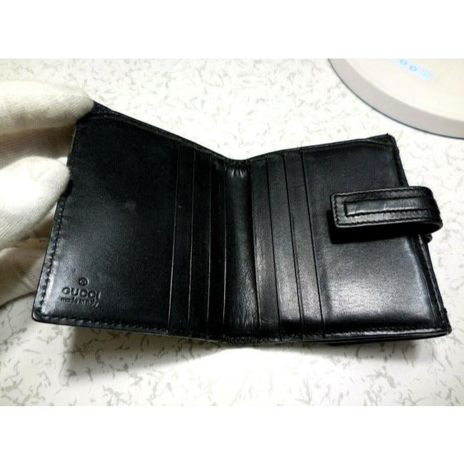 Gucci Black G Logo Leather Tom Ford Era Bi Fold Style Wallet