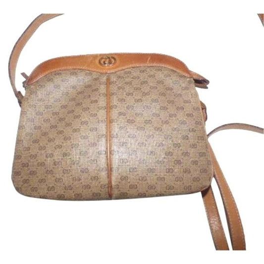 Gucci, brown micro Guccissima print coated canvas and camel leather cross body or shoulder bag with a zip top closure