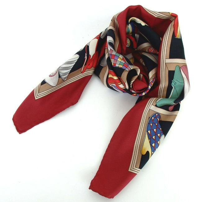 Salvatore Ferragamo Multi Color Shoe Print Scarf