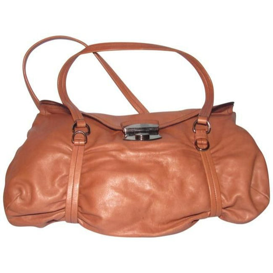 Prada Vintage Blush Pink Or Nude Buttery Soft Leather Shoulder Bag