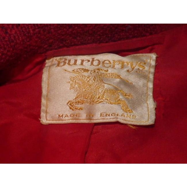 Burberry Burgundy Wool Tweed Vintage Blazer