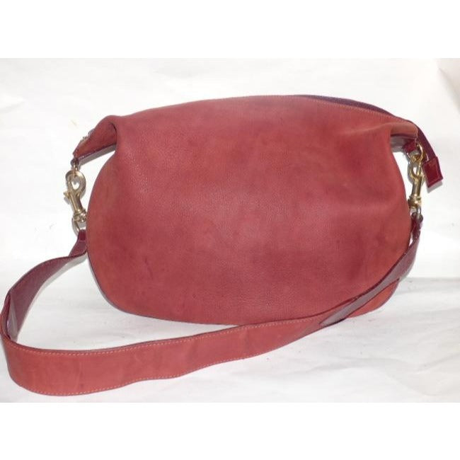 Gucci Vintage Burgundy Red Suede With Leather Hobo Bag