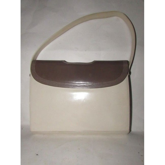 SALE! Bally Vintage Taupe & Ivory Leather Shoulder Bag