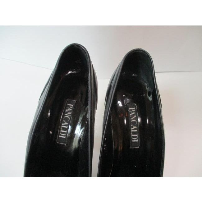 Pancaldi Black Italian Patent Swirls Pumps Size Us