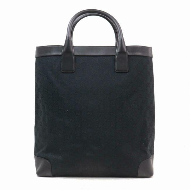 Gucci Web Shoppers Black Leather And Gg Leather Tote