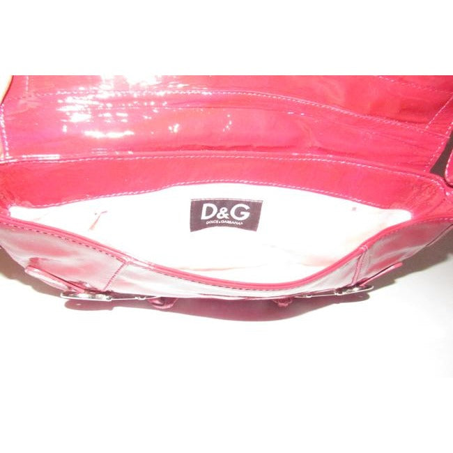 Dolce And Gabbana Clutch Envelope Top Two Way Style Purseclutch Burgundy Patent Leather Shoulder Bag