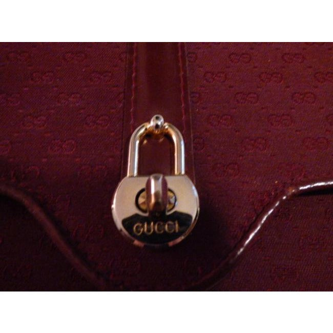 Gucci Vintage Pursesdesigner Purses Burgundy With Small G Logo Print Canvasleather And Shoulder Bag