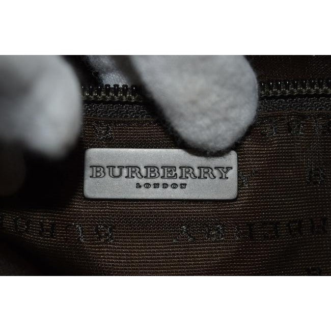 Burberry Nova Check Plaid Print Leatherplaid Canvas Satchel