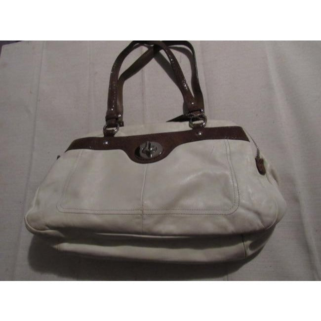 Coach Vintage Pursesdesigner Purses Ivory Buttery Soft Leather And Brown Snakeskin Embossed Leather