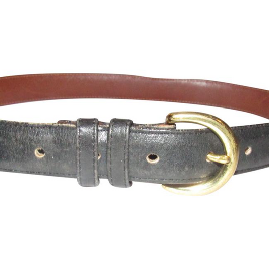 Coach Navy Leatherbrass Buckle Vintage Beltdesigner Belt