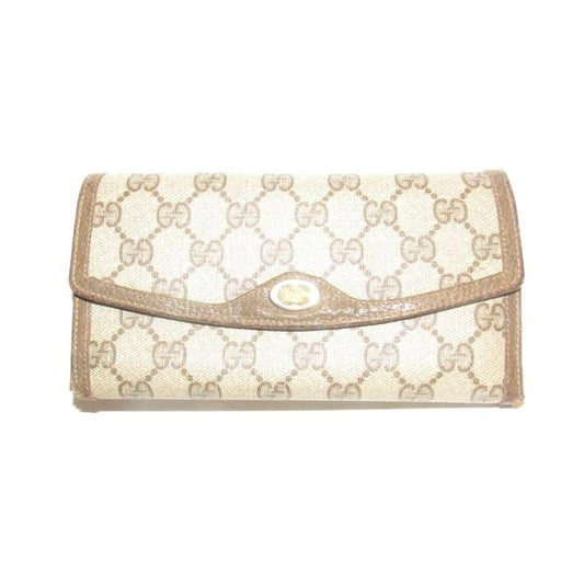 Gucci Brown Guccissima Print Xl Early Tri Fold Continental Wallet