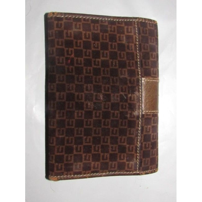 Gucci Brown Square G Logo Print Canvas Andor Leather Wallet