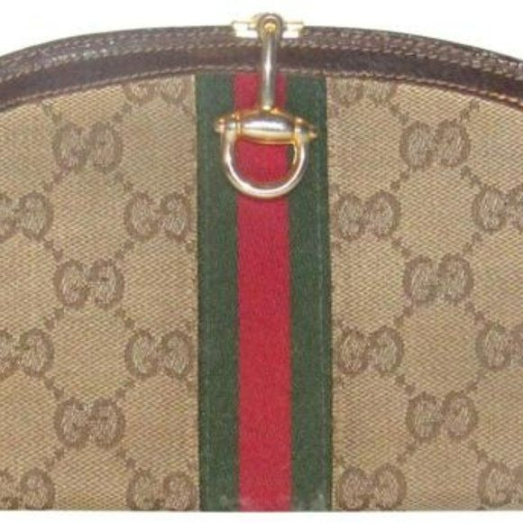 Rare Early Gucci Brown Large G Semi-circular