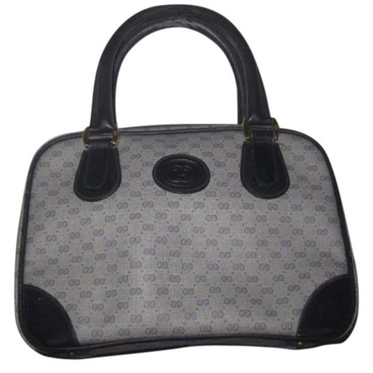 Gucci Micro Guccissima Print Blue Patent Gg Canvas Satchel