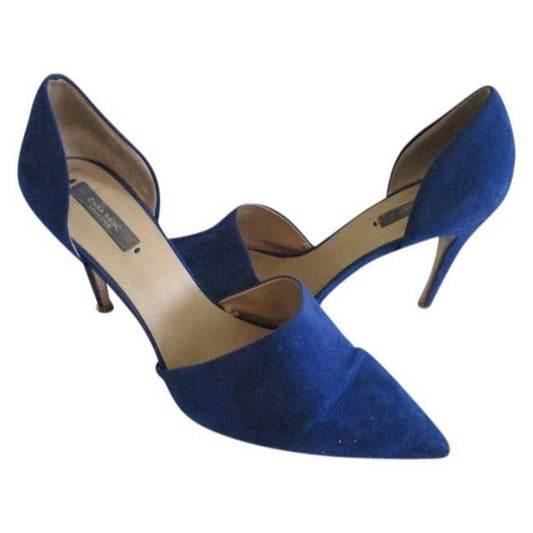 Zara Royal Blue D Orsay Suede Pumps Size Us