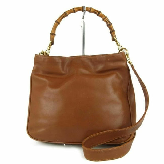 Gucci, 'Sarah flip top', mod look, large, chestnut brown leather, shoulder or handheld purse with removable strap & bamboo handle