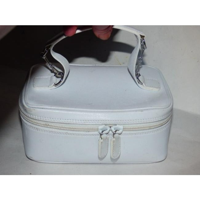 Gucci Vintage White Leather Zip Top Satchel