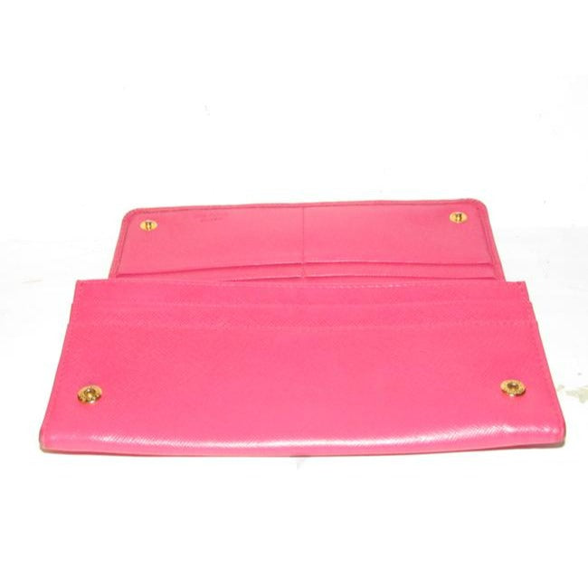Prada Rose Colored Saffiano Leather Wallet