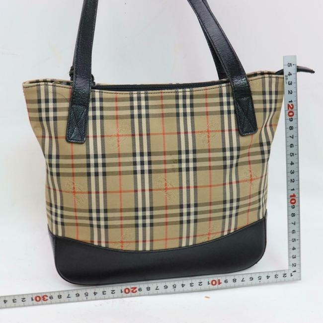 Burberry Early Satcheltote Red Brown Black And White Nova Check Haymarket Plaid With Knights Print C