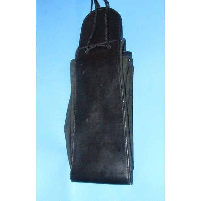 Fendi Early By Karl Lagerfeld Drawstring Fan Purse Black Thin Striped Print Canvas And Hard Black Le