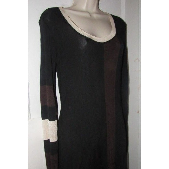 Fendi Brown Velvet And Wool Crepe Color Block Long Casual Maxi Dress