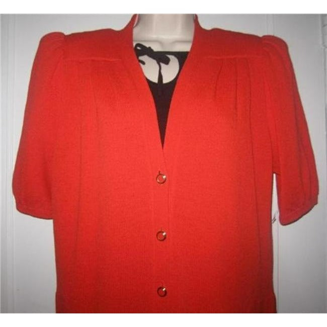 St John Orangish Red Santana Knit Button Down Vintage Long Dress