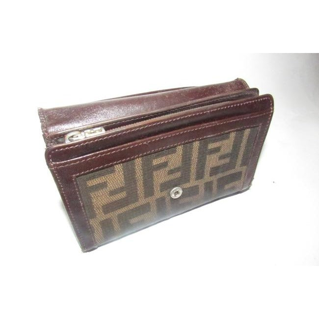 Fendi Tobacco Zucca Print Tri Fold Unisex Wallet