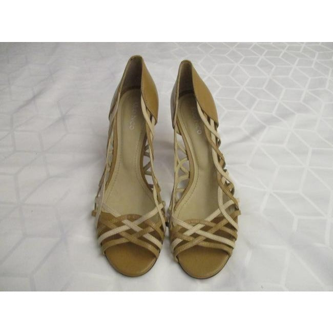 Klub Nico Tan Beige Taupe Scalloped Woven Pumps Size Eu