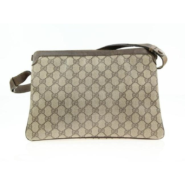 Gucci Guccissima Print Canvasleather Multi Compartment Two Way Brown Gred And Green Stripe Coated Ca