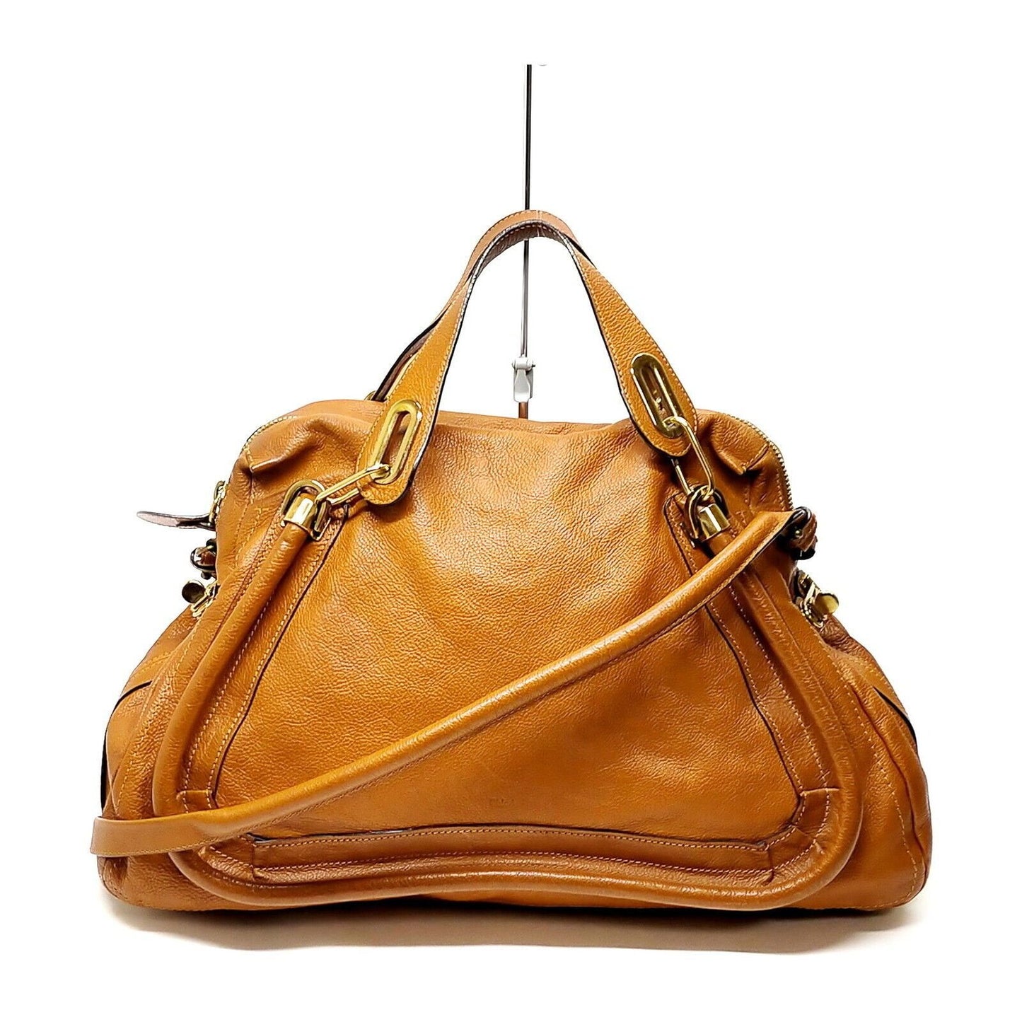 Chloé 'Paraty' style camel leather top zip two-way bag