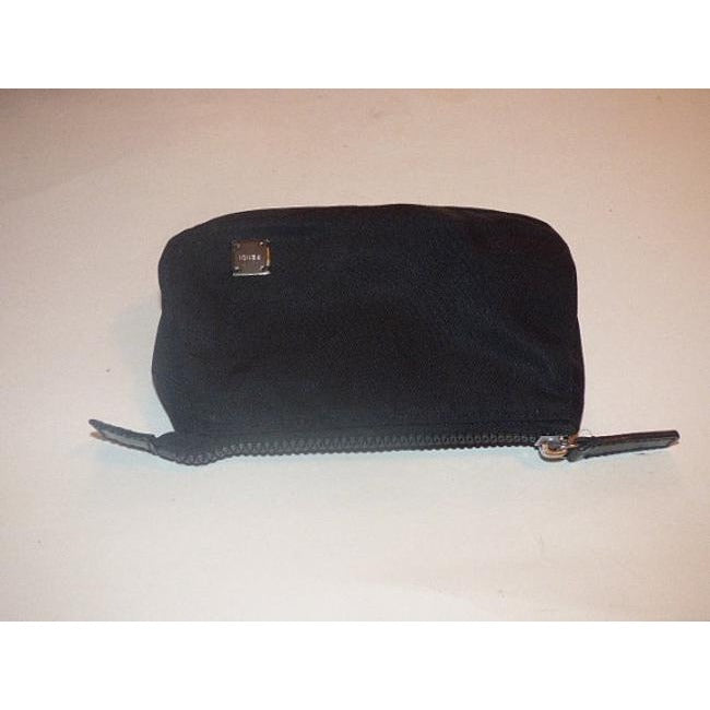 Fendi Vintage Black Canvas And Leather Clutch