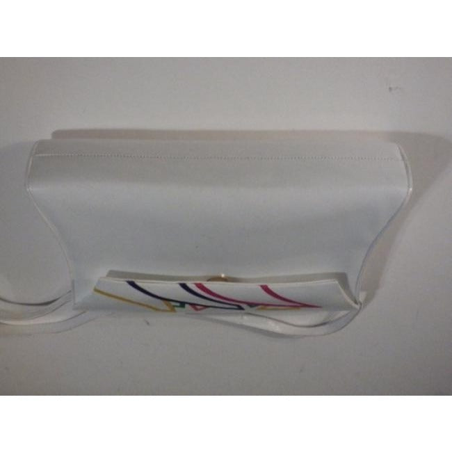 Bally Sale Designer Purses White With Multicolored Envelope Top Patent Leather Cross Body Bag