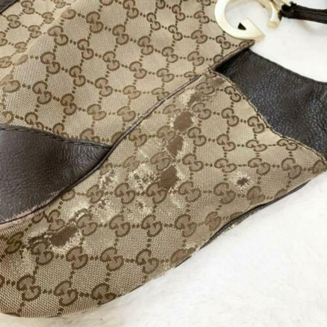 Gucci Shoulder Brown Guccissima Print Canvas And Leather Hobo Bag