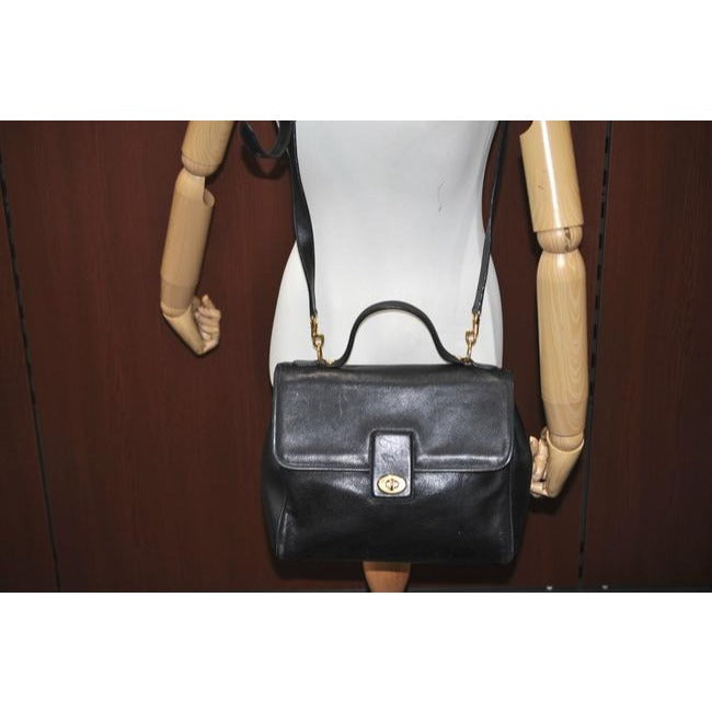 Gucci Padlock Bag Way Top Handle With Strap Black Smooth Leather Satchel