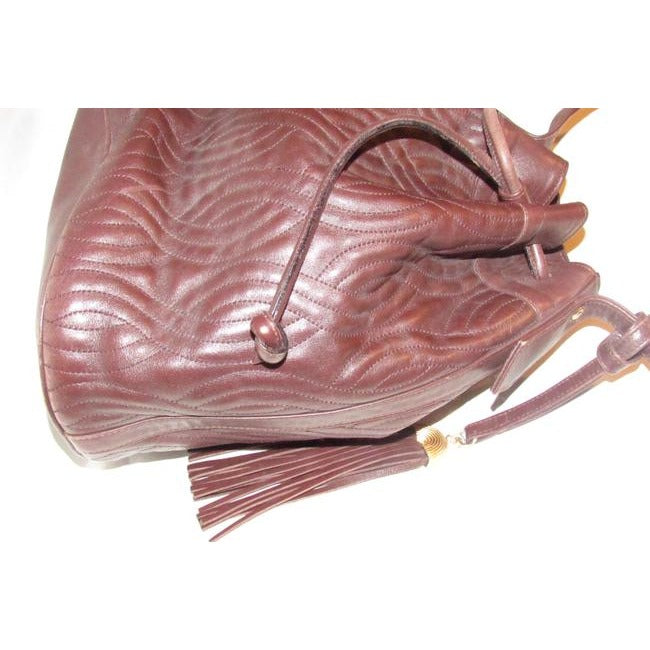 Fendi Bucket Bag Quilted Pasta Design Shouldercross Body Brown Quilted Leather Satchel