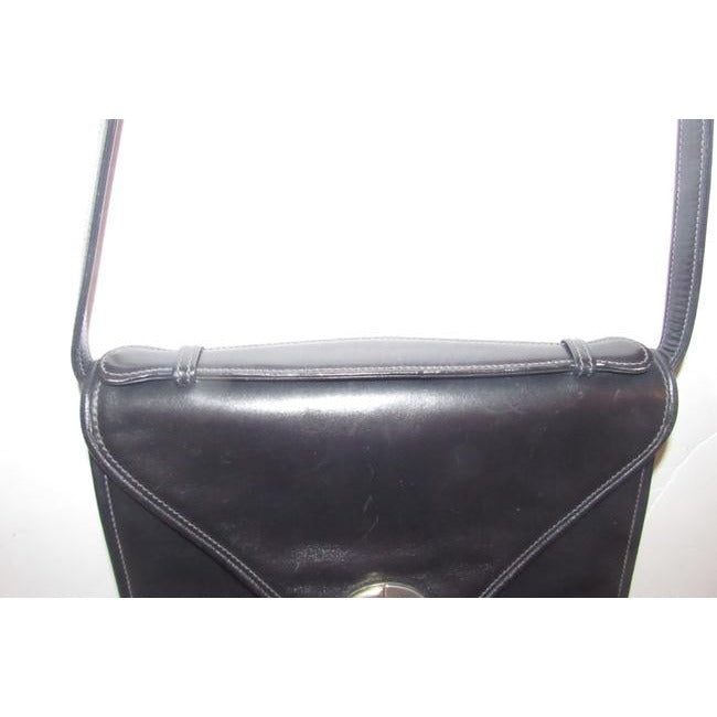 RARE, vintage, Gucci, black leather, original '1973 two-way top handle' shoulder purse with a removable strap