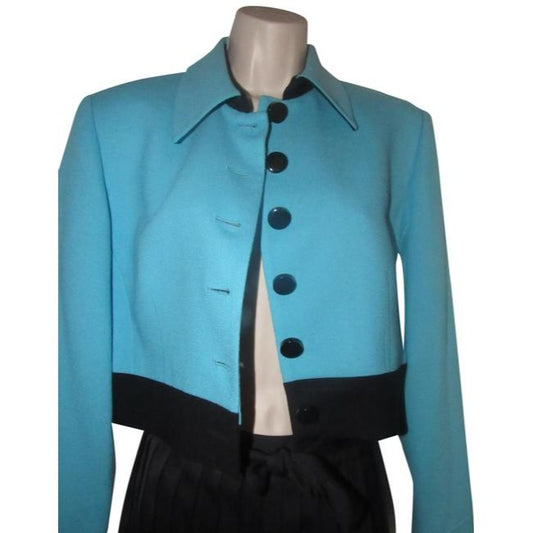 Dior Turquoise Blue And Black Wool Blazer